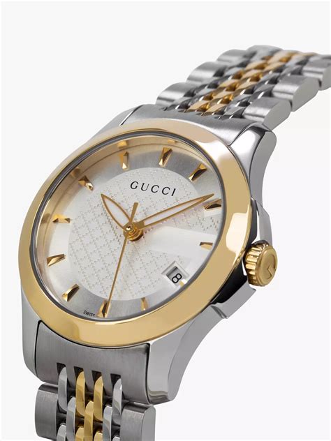 gucci womens watch gold & silver band